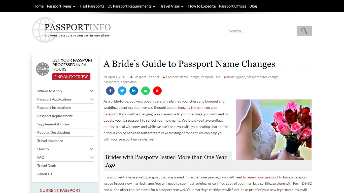 Changing the Name on Your Passport After Marriage
